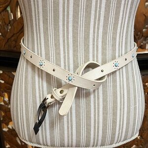 Off White Belt with Turquoise Details